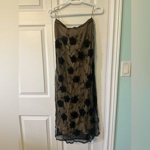 Vintage tulle floral maxi skirt